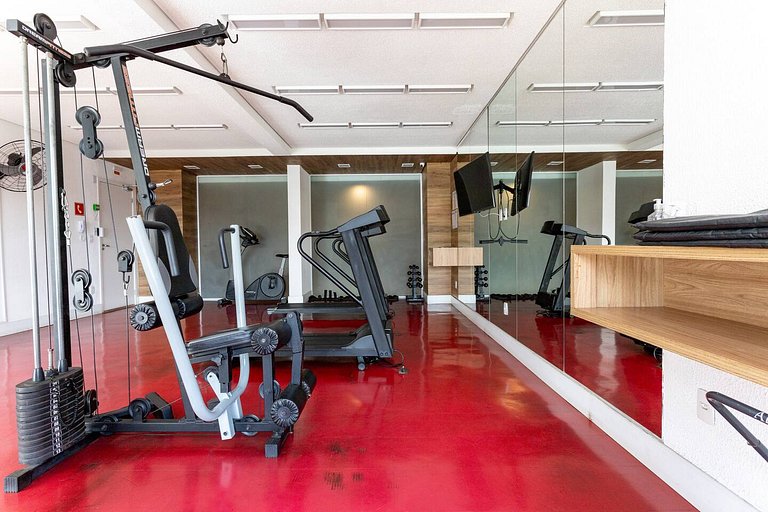 Studio mobiliado c/ garagem e portaria 24h